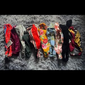 Lot Of 10 Assorted Head Bands Multicolor